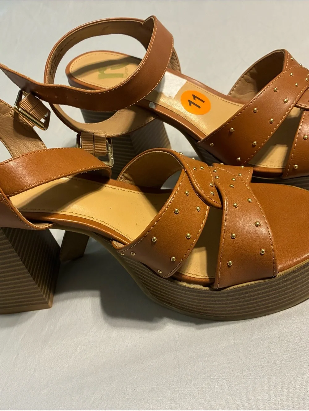 Report Brown Studded Platform Sandal